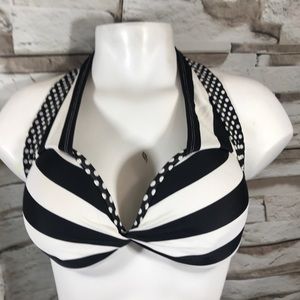 Tahiti bikini top size L push-ups white-black